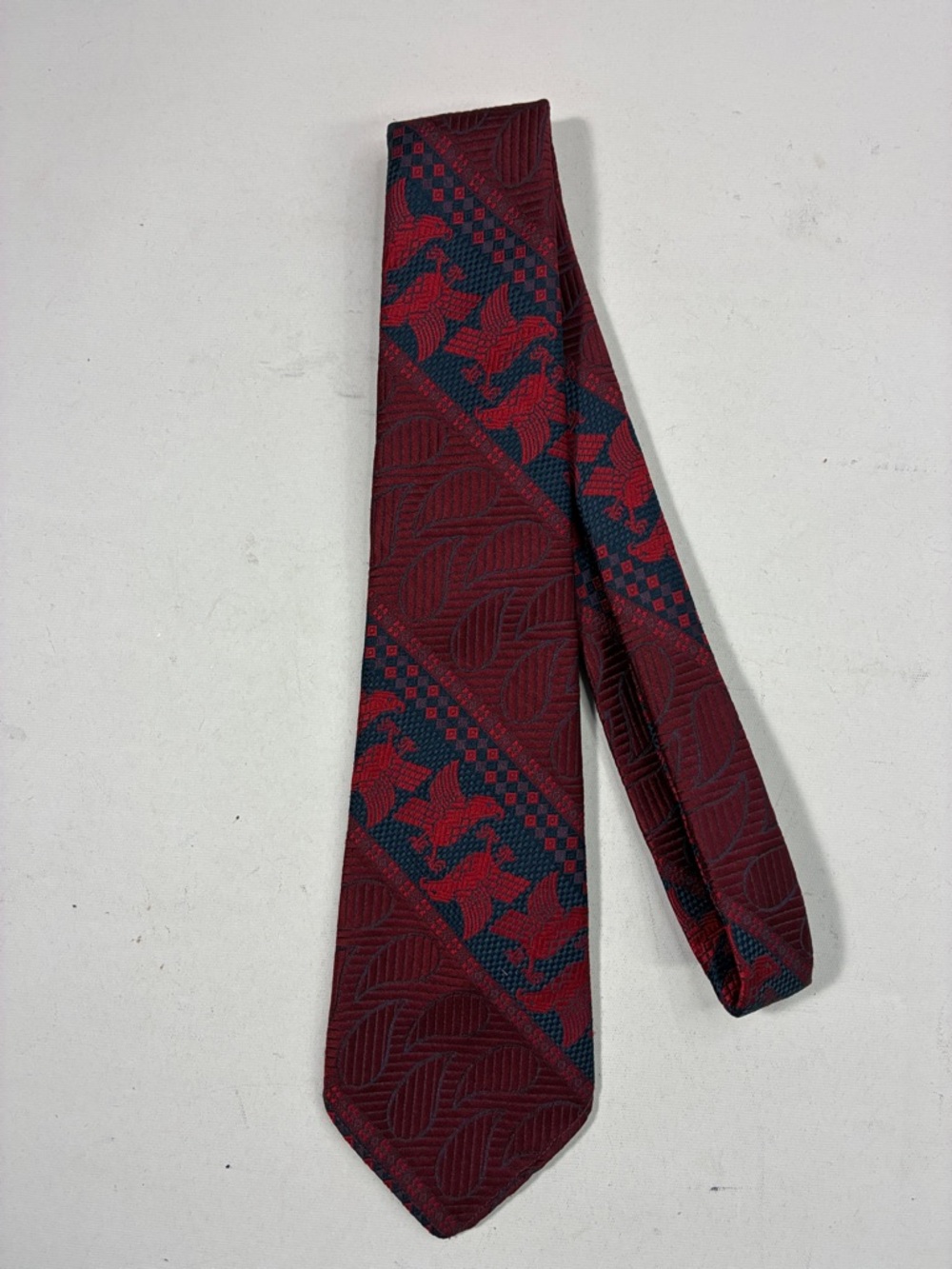 Men's Burgundy & Navy Diagonal Pattern Tie